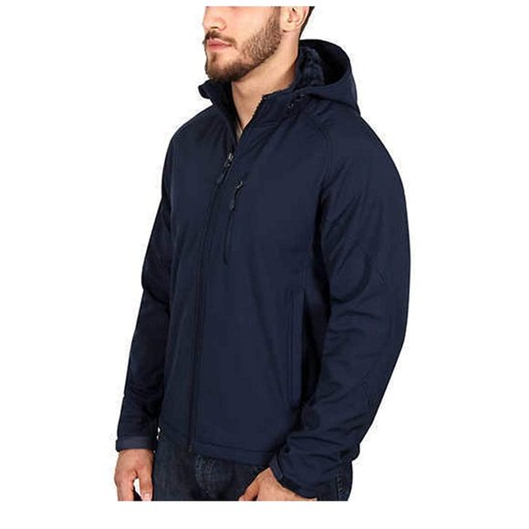 NWT Kirkland Signature Mens Softshell Sherpa Lined Jacket Blue Size M $80 DD008 - Picture 3 of 4